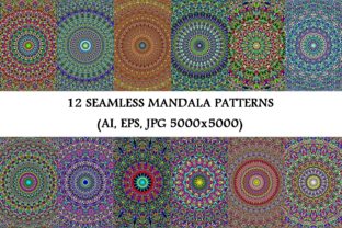 12 Floral Mandala Seamless Patterns
