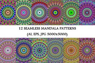 12 Seamless Gravel Mandala Patterns