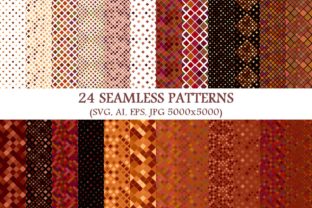 24 Seamless Brown Square Patterns