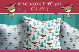 Cute Christmas Deer Seamless Patterns
