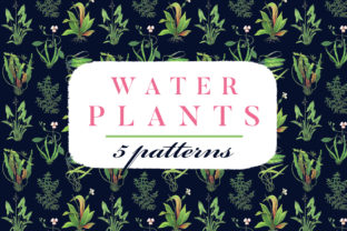 Water Plants Patterns: Botanical Design Assets for Creative Versatility